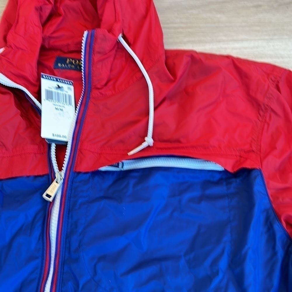 Polo Ralph Lauren Mens medium Colorblock Hooded Windbreaker Jacket NEW! - Picture 4 of 6